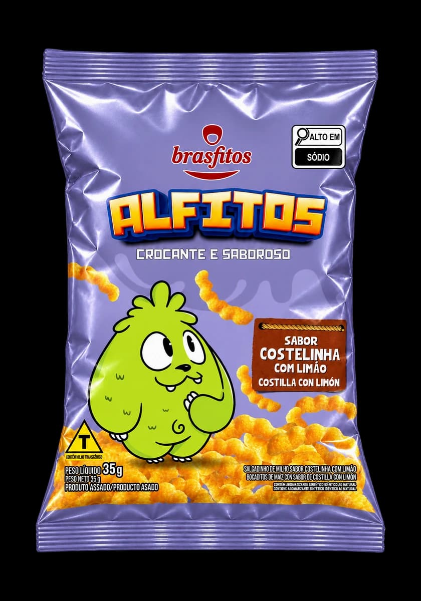 Embalagem Alfitos Costelinha com Limão · 35 g