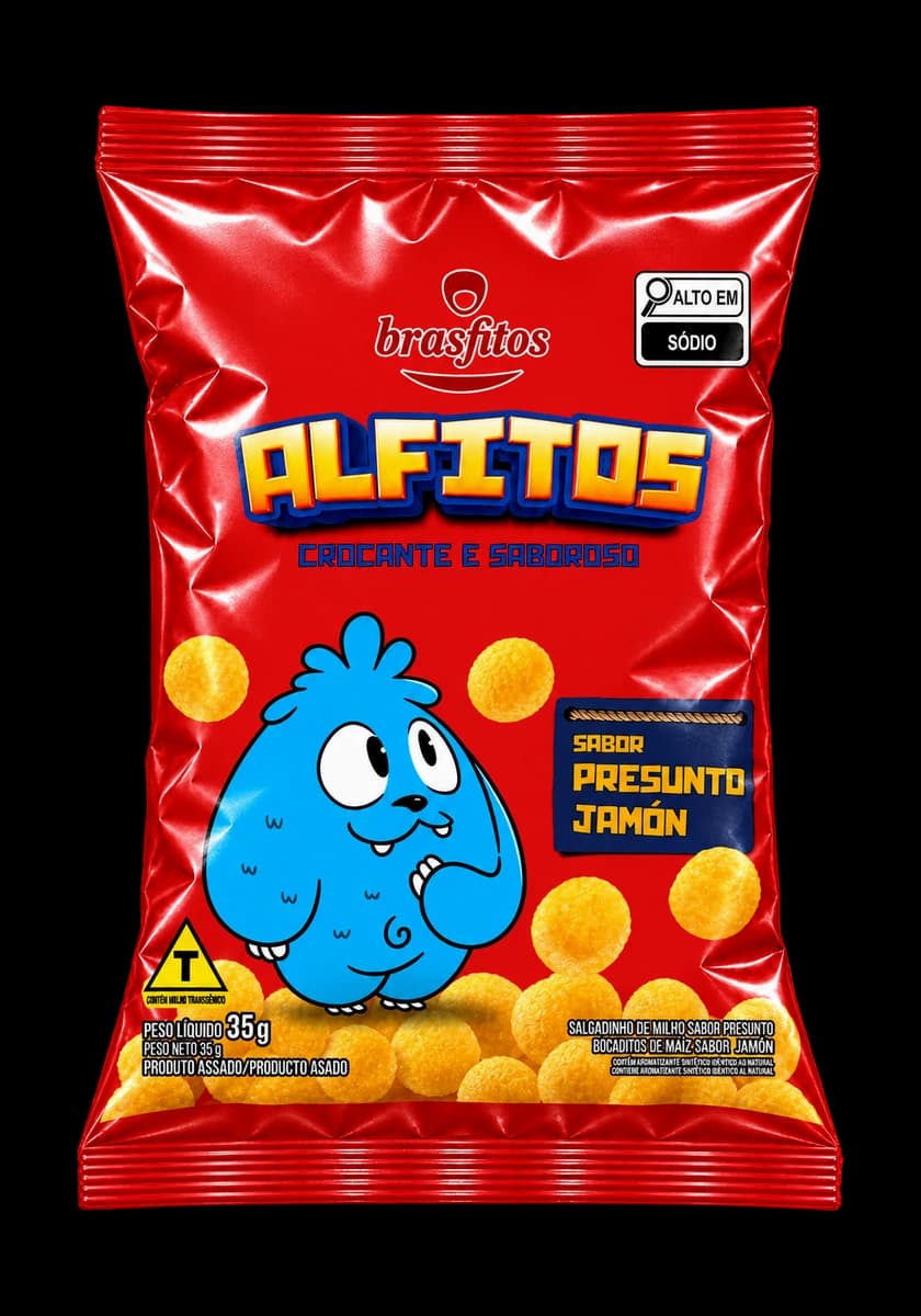 Embalagem Alfitos Presunto · 35 g
